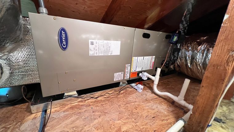 Carrier air handler in attic